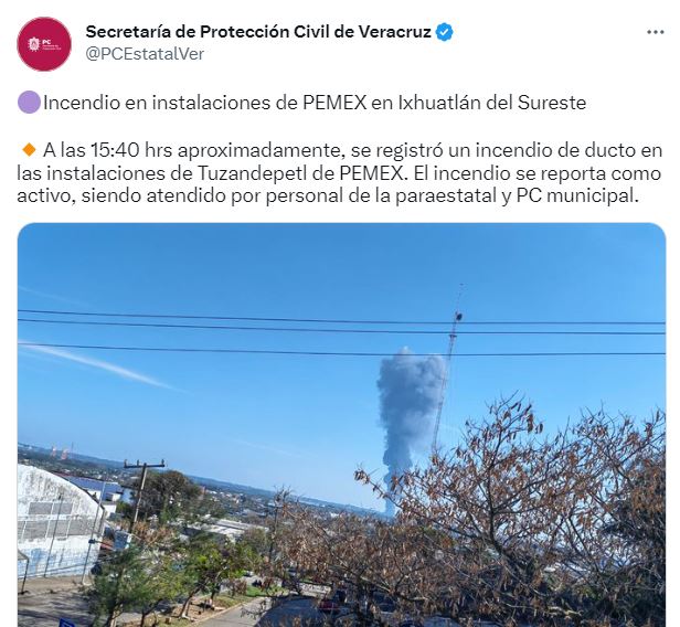 Reportan explosión en Pemex de Veracruz; no hay muertos