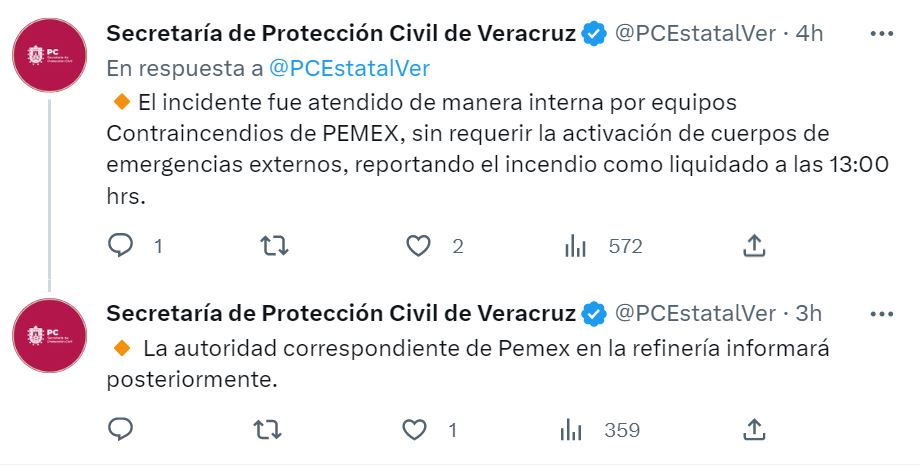 Reportan explosión en Pemex de Veracruz; no hay muertos